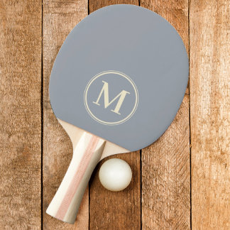 Raquete De Ping Pong Cor Cinza Dove Sólido Monograma
