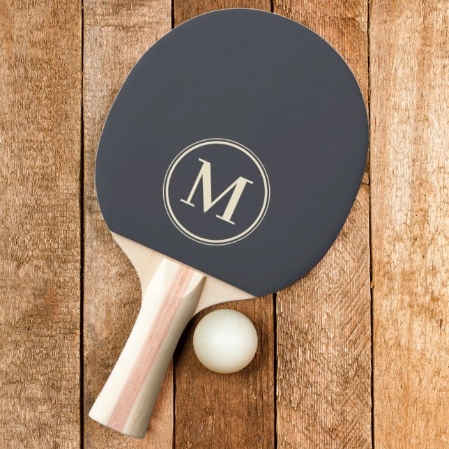 Raquete De Ping Pong Cor Cinza Mediterrâneo Sólido Monogram (Criador carregado)