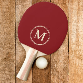 Raquete De Ping Pong Cor Cranberry Profunda Sólida Monogramada