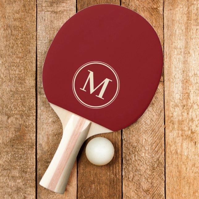Raquete De Ping Pong Cor Cranberry Profunda Sólida Monogramada (Criador carregado)