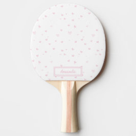 Raquete De Ping Pong Cor de Água Romântica com Padrão de Coração Rosa G