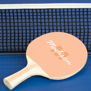 Raquete De Ping Pong Cor de pêssego de 2024 com nome personalizado do M