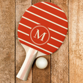 Raquete De Ping Pong Cor Laranja Do Sangue Com Blistagem Do Monograma