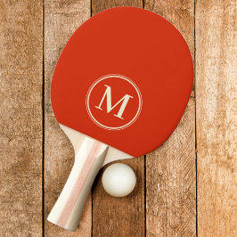 Raquete De Ping Pong Cor Laranja Sangue Sólido Monograma