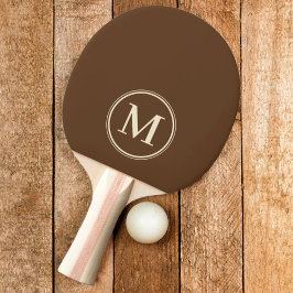 Raquete De Ping Pong Cor Marrom Escuro Floresta Profunda Sólida Monogra