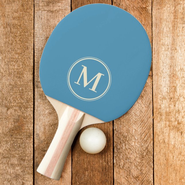 Raquete De Ping Pong Cor Monograma Splash Aqua Sólido (Criador carregado)