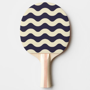 Raquete De Ping Pong Cor Oceano Meia-Noite Listra Ondulada