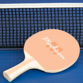 Raquete De Ping Pong Cor pastel pêssego legal com nome de monograma per