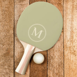 Raquete De Ping Pong Cor Poeira de Sálvia Sólida Monograma