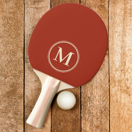 Raquete De Ping Pong Cor Queimada de Siena Sólida Monograma