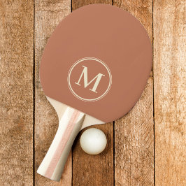 Raquete De Ping Pong Cor Rosa Pálido Sólido Monograma