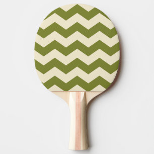 Raquete De Ping Pong Cor Verde Salgueiro com Listras em Zigue-Zague