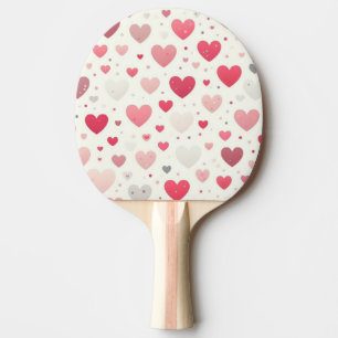 Raquete De Ping Pong Coração do Dia de os namorados colorido