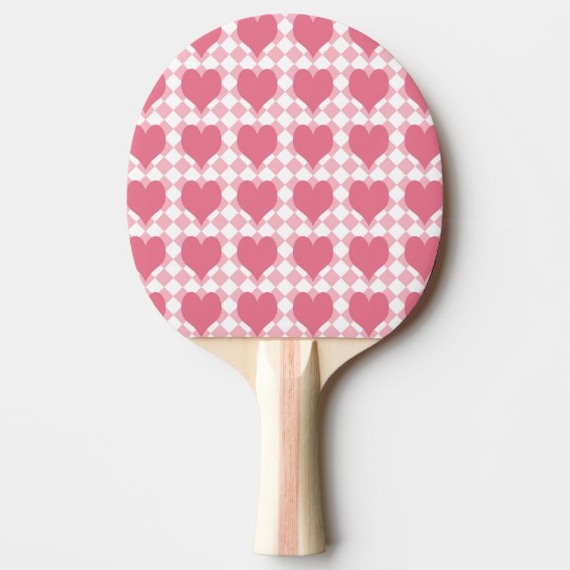 Raquete De Ping Pong Corações Rosa (Frente)