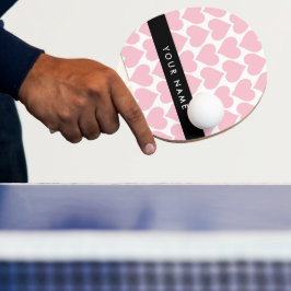 Raquete De Ping Pong Corações Rosa, Romântico, Seu Nome, Personalizar