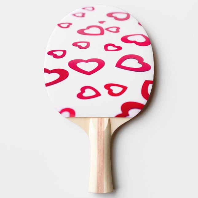 Raquete De Ping Pong Corações vermelhos (Verso)
