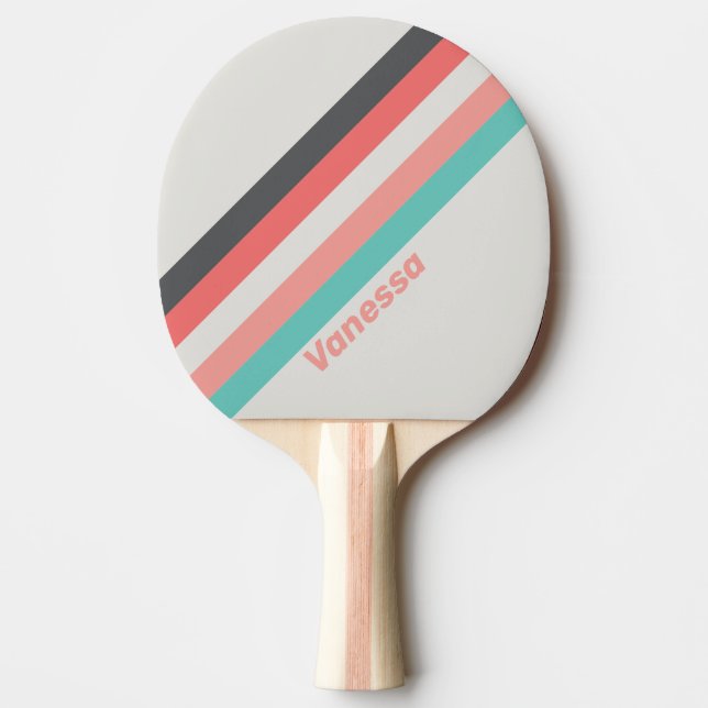 Raquete De Ping Pong Coral branqueado solar riscado com nome (Frente)