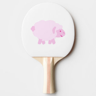 Raquete De Ping Pong Cordeiro pequeno cor-de-rosa precioso