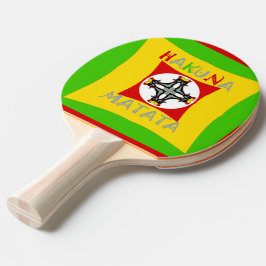 Raquete De Ping Pong Cores de rasta divertida de Hakuna Matata: Vibrant
