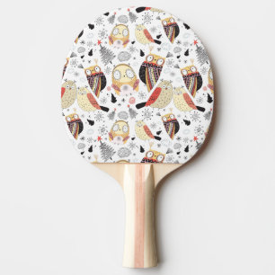 Raquete De Ping Pong Coruja engraçada da textura