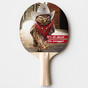 Raquete De Ping Pong Coruja ocidental resistente do xerife com atitude