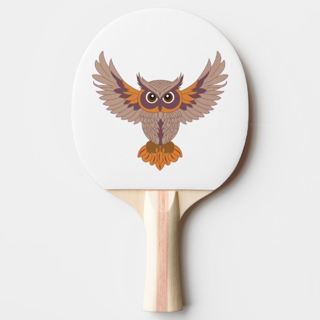 Raquete De Ping Pong Coruja Sábia (Frente)