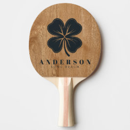 Raquete De Ping Pong Country Pine Wood Four Leaf Clover with Name