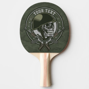 Raquete De Ping Pong Crânio e armas militares personalizados do Soldad