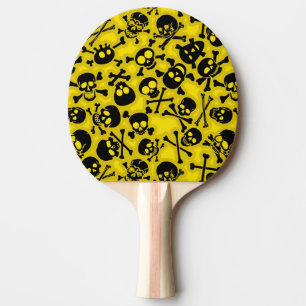 Raquete De Ping Pong Crânio & teste padrão dos Crossbones