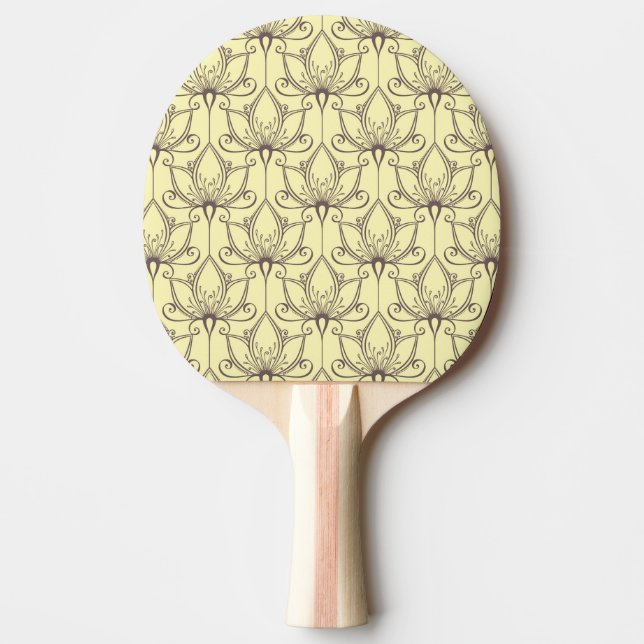 Raquete De Ping Pong Cream Padrão Floral (Frente)