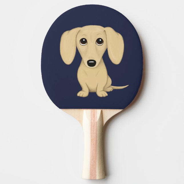 Raquete De Ping Pong Cream Short Haired Dachshund (Frente)