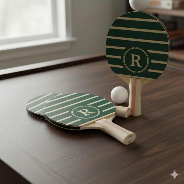 Raquete De Ping Pong Create Your Own Custom Name Monogram Design (Criador carregado)