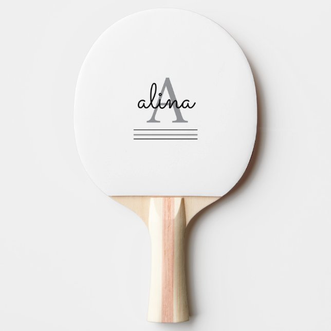 Raquete De Ping Pong Create Your Own Personalize Monogram  (Frente)