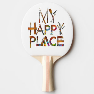 Raquete De Ping Pong "Creative Spin – Meu Lugar Feliz Paddle Artista"