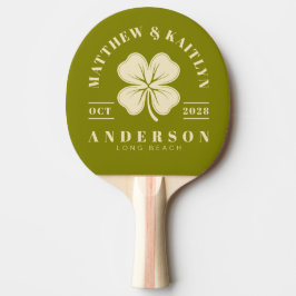 Raquete De Ping Pong Crest de Casamento Trevo Irlandês Oliva Quente Mea