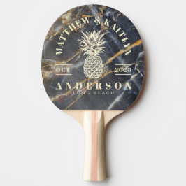 Raquete De Ping Pong Crestas de Casamento de Abacaxi Tropical Dourado M