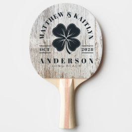 Raquete De Ping Pong Crestas de Casamento Trevo Branco Irlandês Envelhe