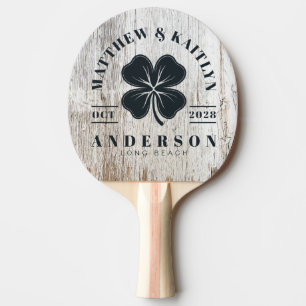 Raquete De Ping Pong Crestas de Casamento Trevo Branco Irlandês Envelhe