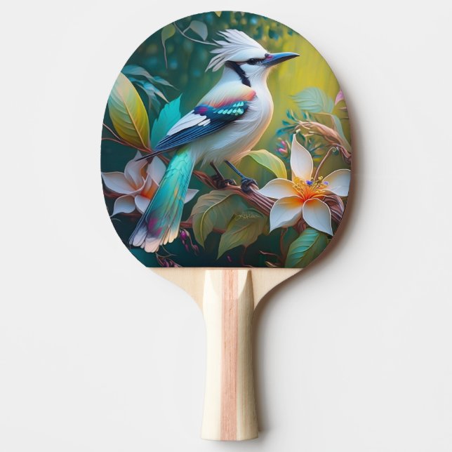 Raquete De Ping Pong Crested Teal Winged Jay (Frente)