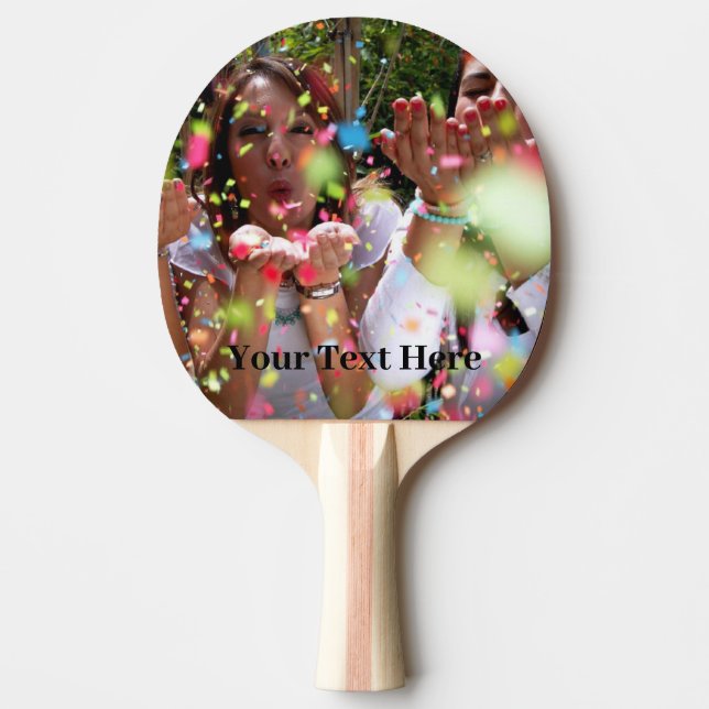 Raquete De Ping Pong Crie sua própria foto e texto personalizado (Frente)