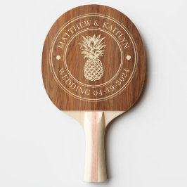 Raquete De Ping Pong Crista de Casamento de Abacaxi de Madeira de Carva