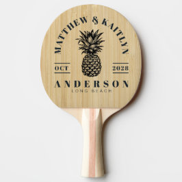 Raquete De Ping Pong Crista de Casamento de Abacaxi Tropical de Bambu L