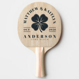 Raquete De Ping Pong Crista de Casamento White Pine Irish Lucky Clover