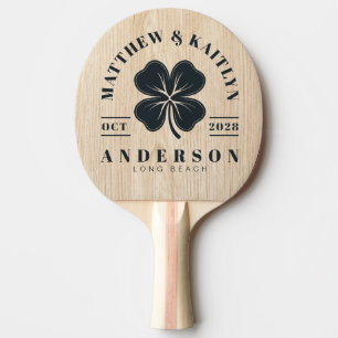 Raquete De Ping Pong Crista de Casamento White Pine Irish Lucky Clover
