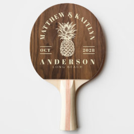 Raquete De Ping Pong Crista de Noiva de Madeira de Nogueira Tropical Ab
