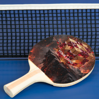 Raquete De Ping Pong Cubo de Joias no Precipício Vulcânico