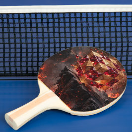 Raquete De Ping Pong Cubo de Joias no Precipício Vulcânico