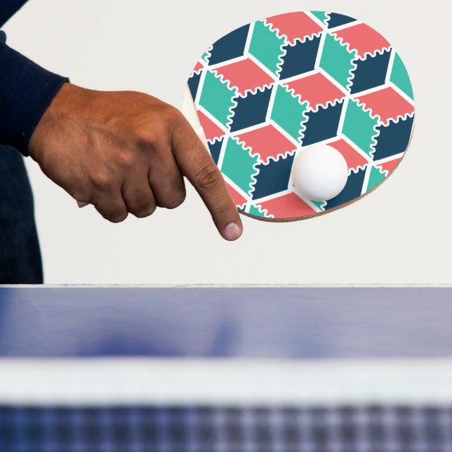 Raquete De Ping Pong Cubo Geométrico na moda Moderno (Insitu)