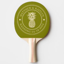 Raquete De Ping Pong Cume de Casamento de Abacaxi Oliva Quente & Nome