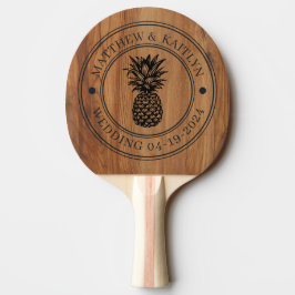 Raquete De Ping Pong Cume de Noiva de Abacaxi de Madeira de Bordo & Nom